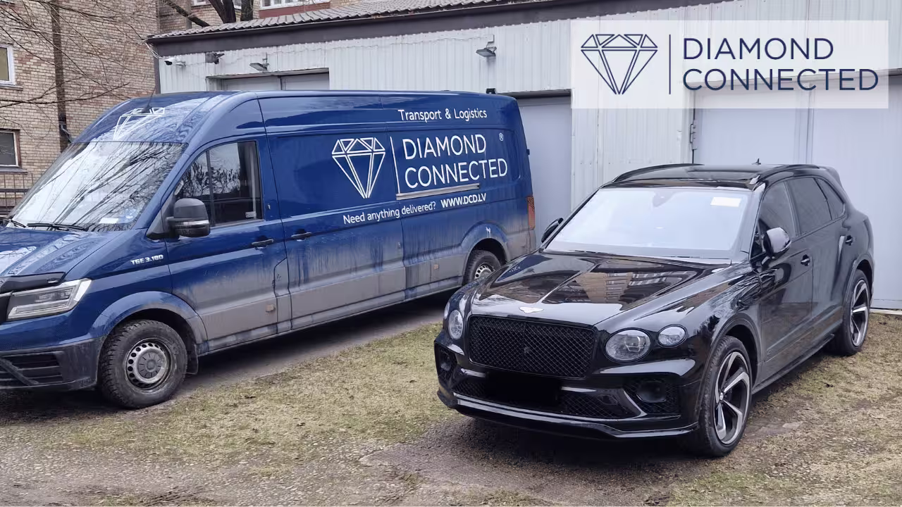 Bentley Bentayga transfers no Rīgas uz Ženēvu ar Diamond Connected